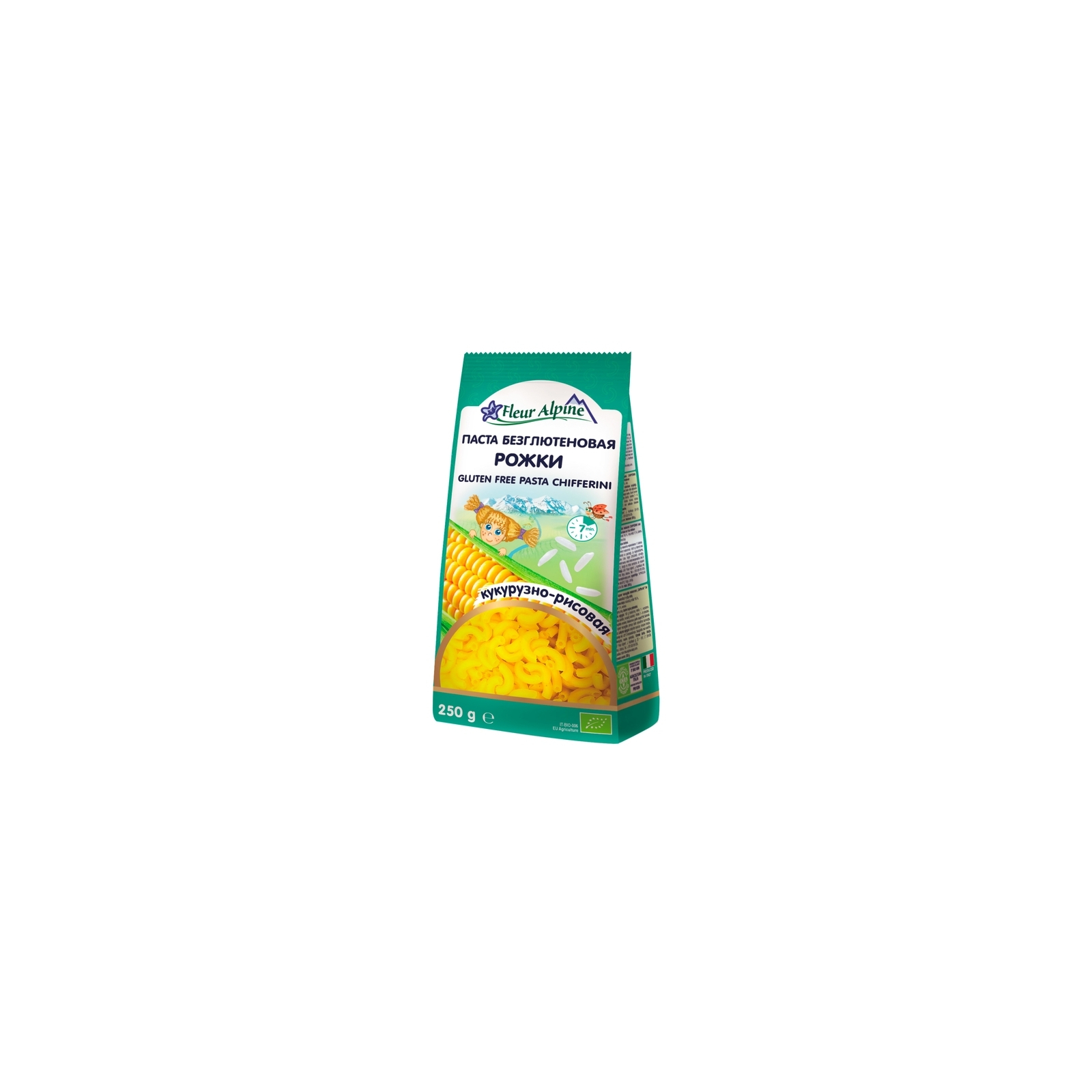 Макароны Fleur Alpine Безглютеновые кукурузно-рисовые рожки 250 г (1584007)