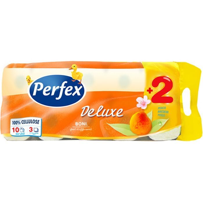 Туалетний папір Perfex Deluxe Персик 3 шари 10 рулонів (8600101745118)