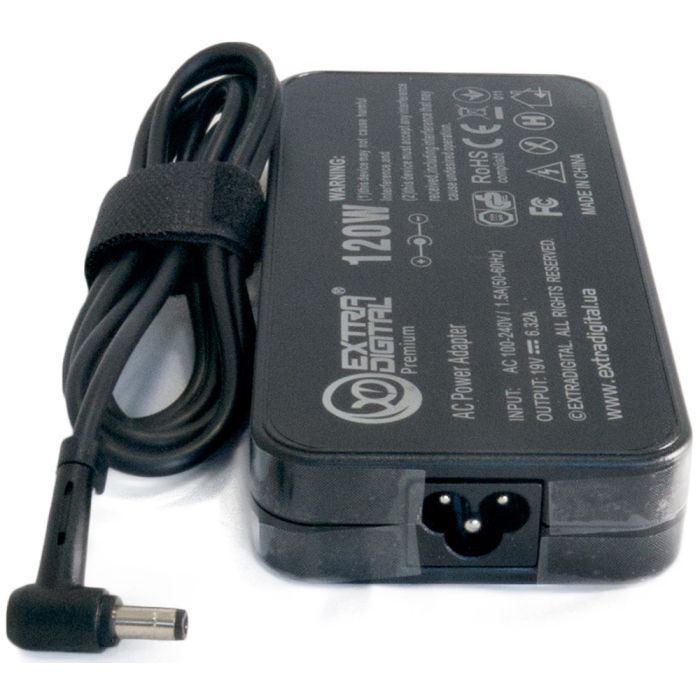Блок питания к ноутбуку Extradigital Asus 19V, 6.32A, 120W (5.5x2.5) Slim (PSA3892) изображение 2