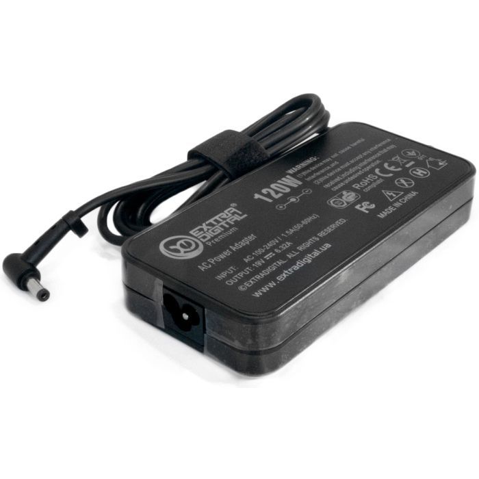 Блок питания к ноутбуку Extradigital Asus 19V, 6.32A, 120W (5.5x2.5) Slim (PSA3892) изображение 3