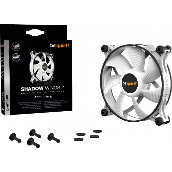 Кулер для корпуса Be quiet! SHADOW WINGS 2 PWM White (BL089) изображение 5