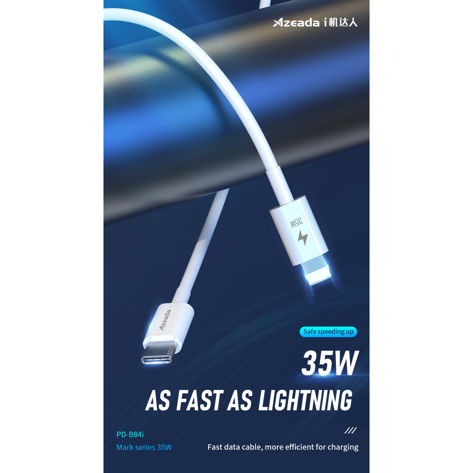Дата кабель USB-C to Lightning 1.0m PD-B84i 35W Proda (PD-B84i-WHT) зображення 3