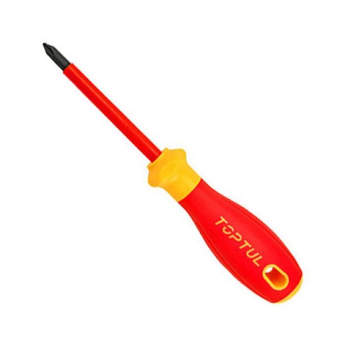Отвертка Toptul диэлектрическая крестовая PH1x80мм (1000V) VDE Pro-Plus Series (FBEF0108V4)