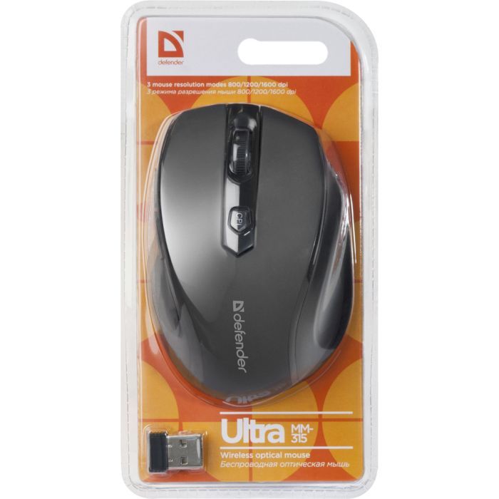 Мишка Defender Ultra MM-315 Wireless Black (52315) зображення 6