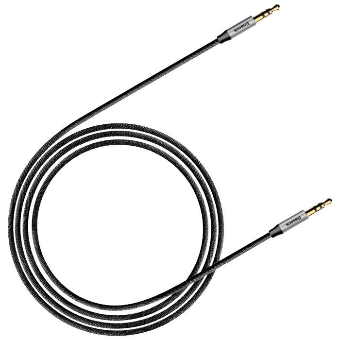 Кабель мультимедийный Jack 3.5mm Yiven M30 M/M 1.5m silver-black Baseus (CAM30-CS1) изображение 2