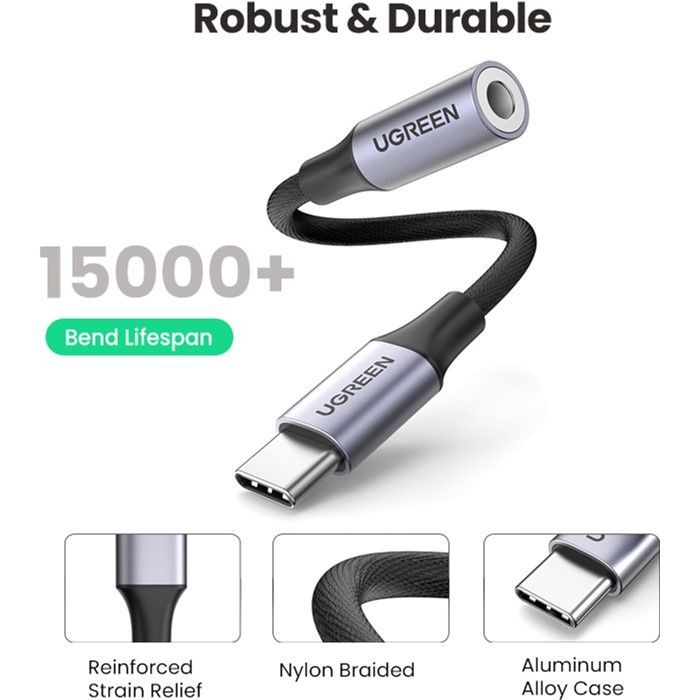 Переходник USB-C to 3.5mm F 0.10m AV161 Ugreen (80154) изображение 4