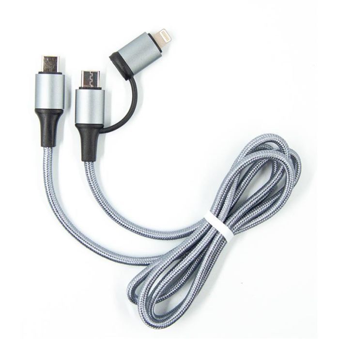 Дата кабель USB-C to USB-C/Lightning 1.0m red Dengos (NTK-TC-TCL-RED)