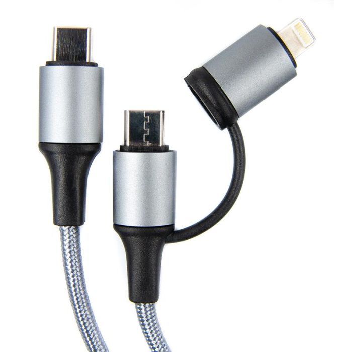 Дата кабель USB-C to USB-C/Lightning 1.0m red Dengos (NTK-TC-TCL-RED) изображение 2