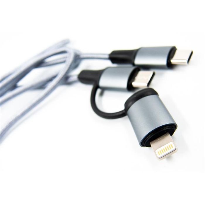 Дата кабель USB-C to USB-C/Lightning 1.0m red Dengos (NTK-TC-TCL-RED) изображение 3