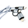 Дата кабель USB-C to USB-C/Lightning 1.0m gray Dengos (NTK-TC-TCL-GREY) изображение 3