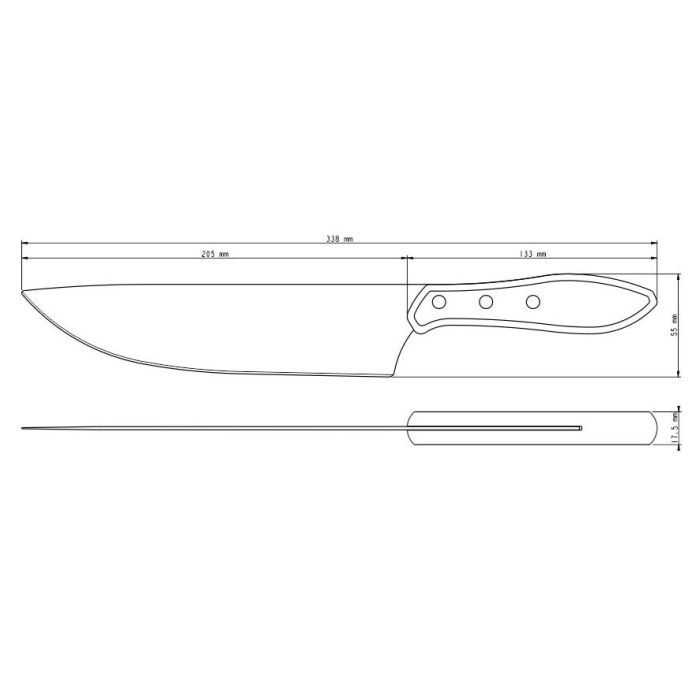 Кухонний ніж Tramontina Barbecue Polywood Meat 203 мм Червоне Дерево (21191/178) зображення 2