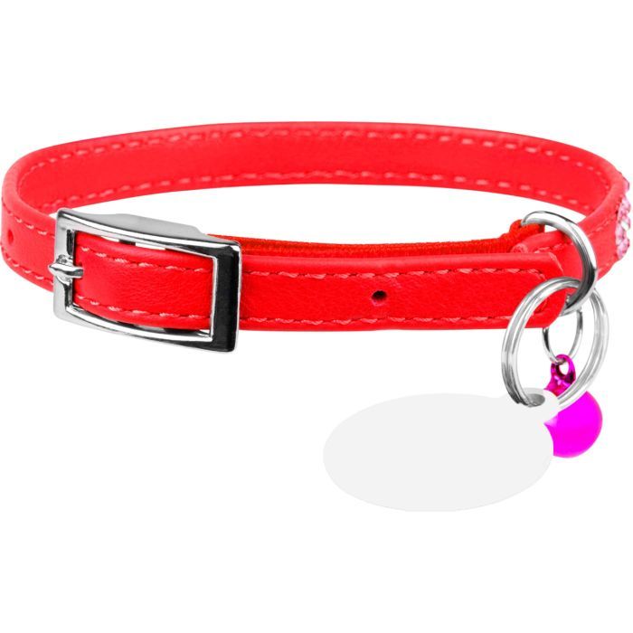 Ошейник для животных WAUDOG GLAMOUR "Цветочек" с резинкой и стразами для кошек (оранжевый) (32554)