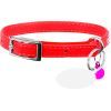 Ошейник для животных WAUDOG GLAMOUR "Цветочек" с резинкой и стразами для кошек (красный) (32553)