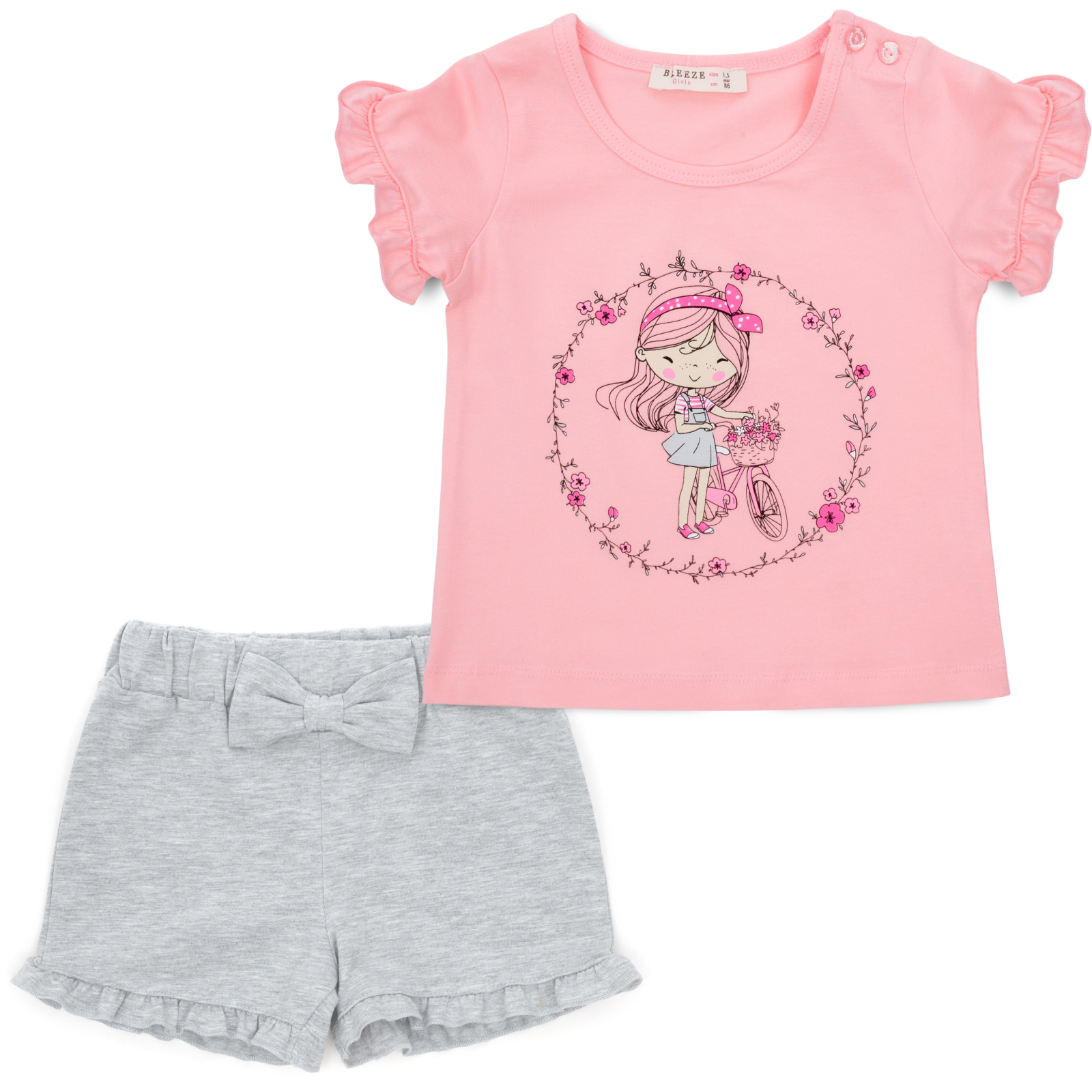 Набор детской одежды Breeze с девочкой (18595-92G-pink)