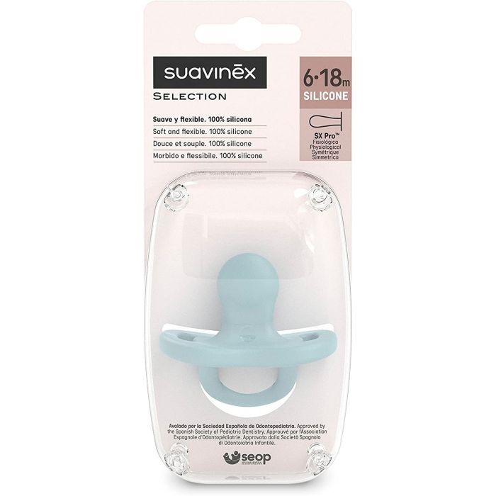 Пустышка Suavinex Colour Essence силиконовая, анатомическая, 6-18 мес. зеленая (308078) изображение 3