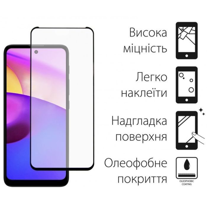 Стекло защитное Dengos Full Glue Motorola E40 (black) (TGFG-286) изображение 2