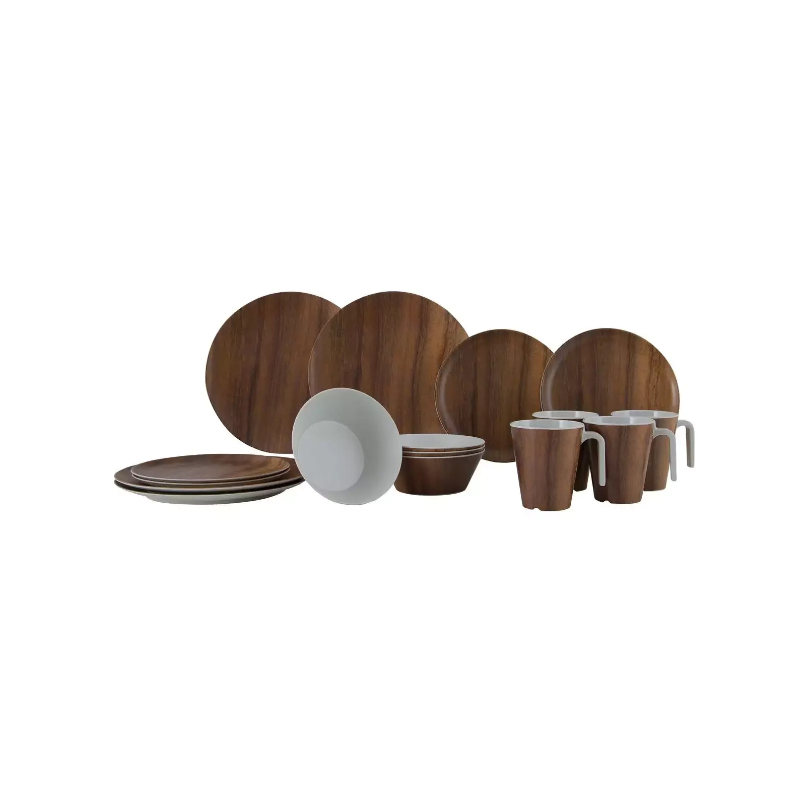 Набор туристической посуды Gimex Tableware Nature 16 Pieces 4 Person Wood (6913100)