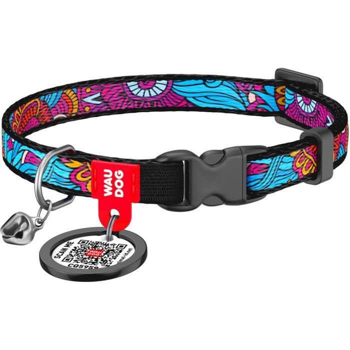 Ошейник для животных WAUDOG Лето с QR паспортом XS 20-30 см (5267)