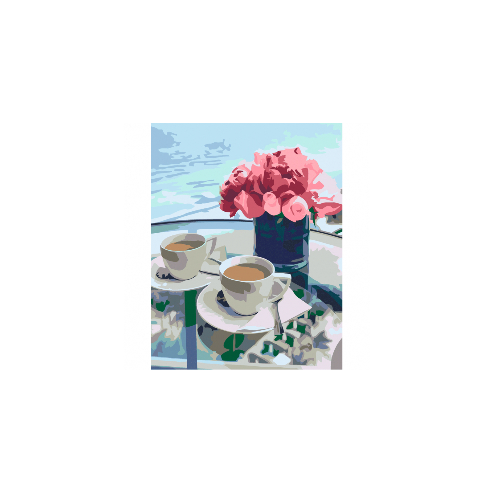 Картина по номерам Rosa Кофе и цветы 35 х 45 см (4823098521235)