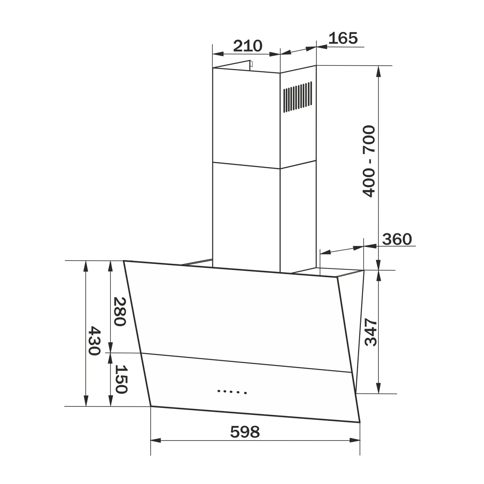 Вытяжка кухонная GRANADO Vivares 613-1100 grafito glass (GCH316399) изображение 11