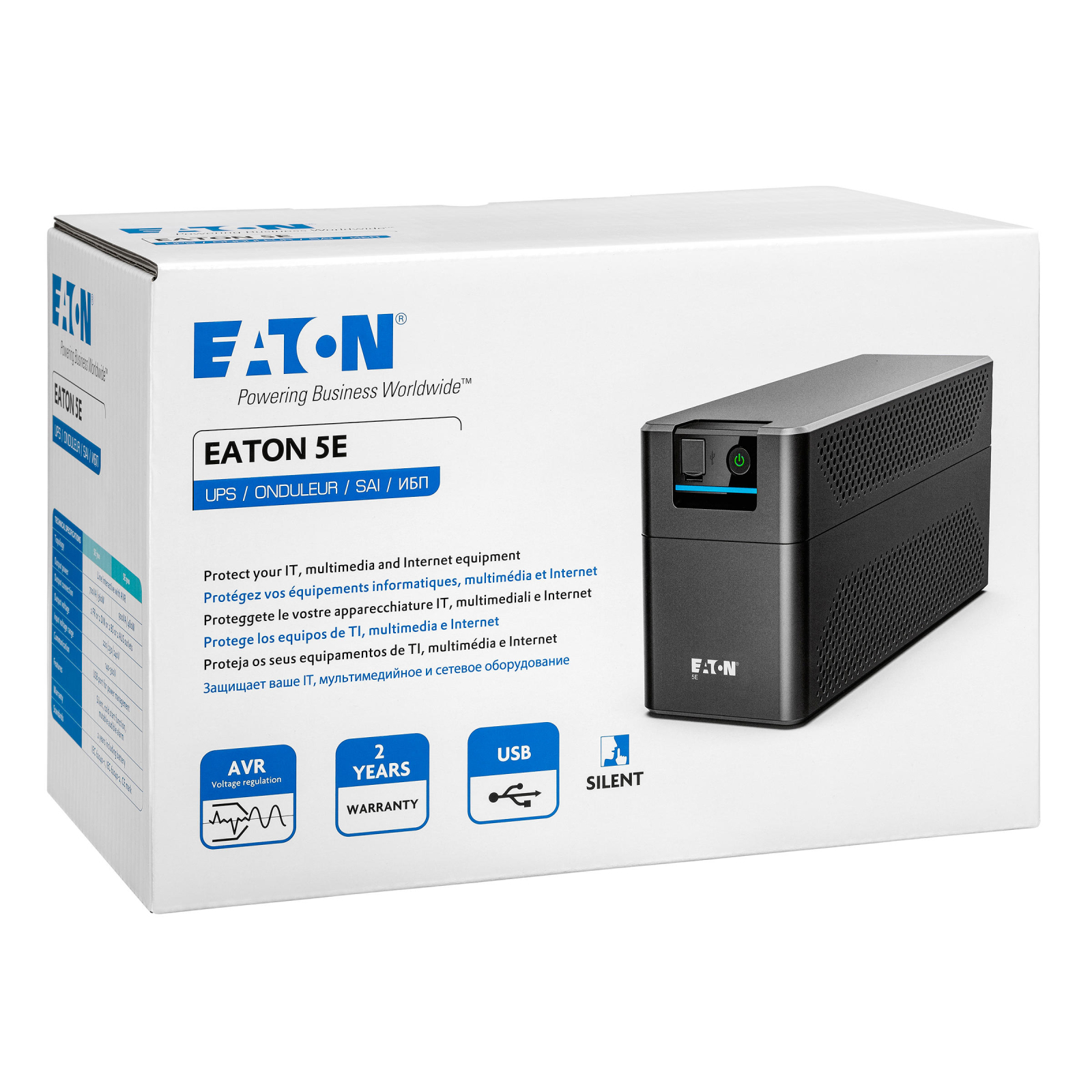 Пристрій безперебійного живлення Eaton 5E G2 900VA USB (5E900UD) зображення 4