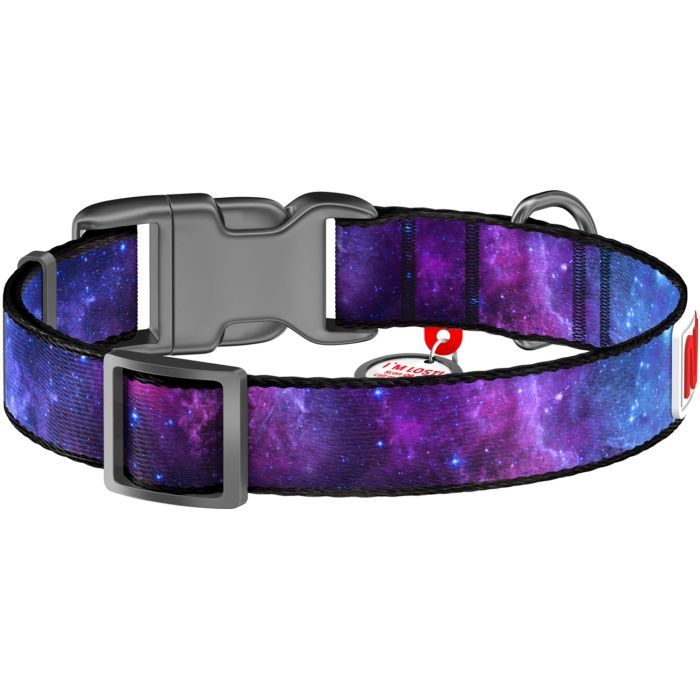 Ошейник для животных WAUDOG Nylon с QR паспортом "NASA21" пластиковый фастекс M (4502-0148) изображение 2