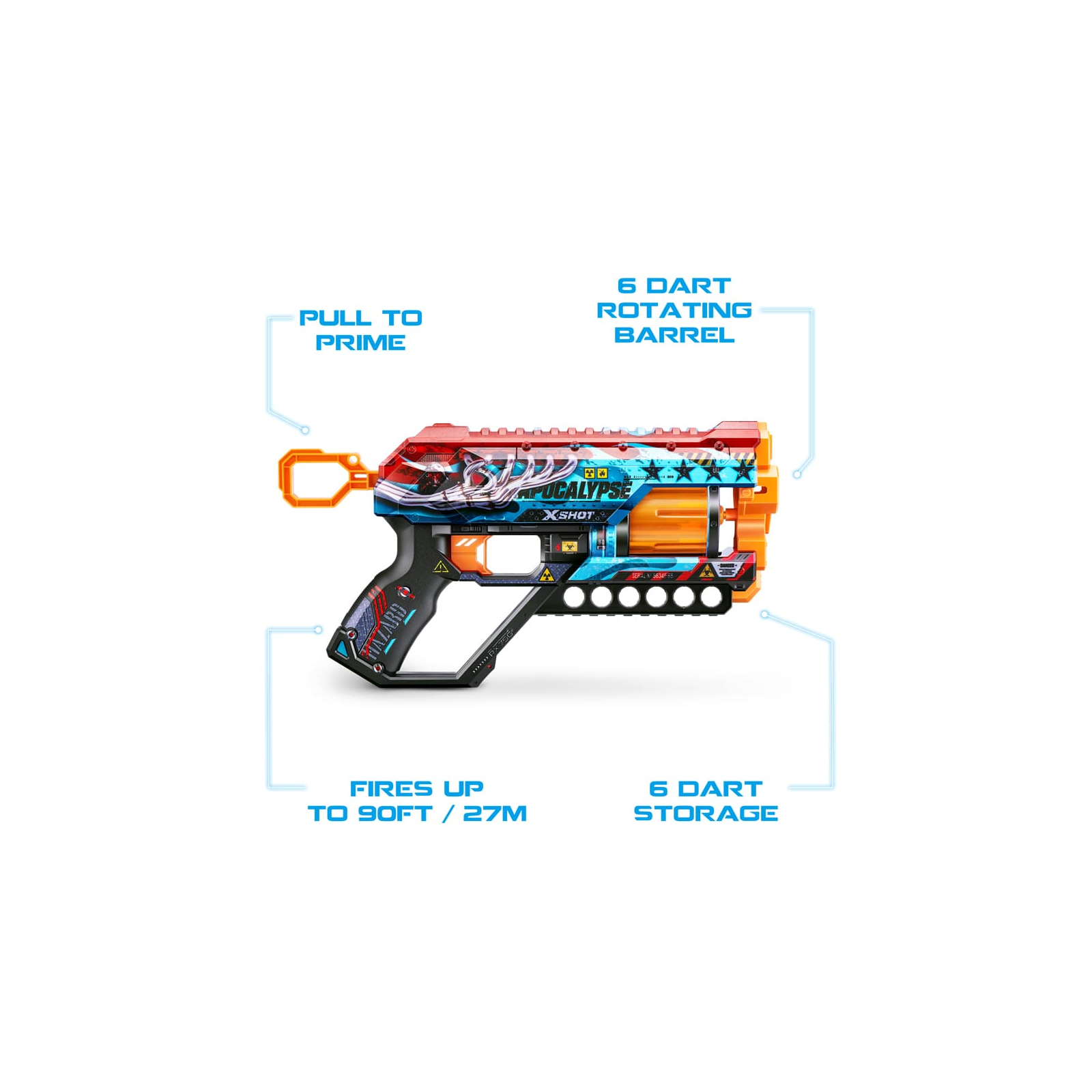 Игрушечное оружие Zuru X-Shot Быстрострельный бластер Skins Griefer Apocalypse (12 патронов) (36561E) изображение 7