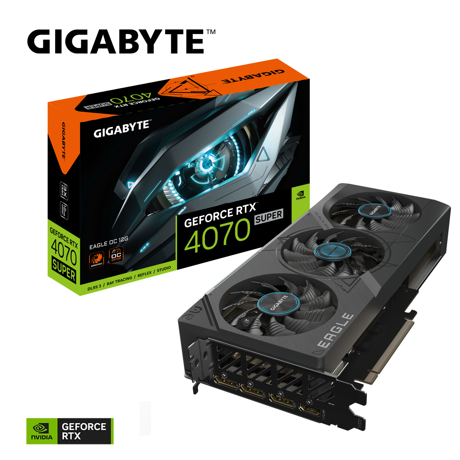 Видеокарта GIGABYTE GeForce RTX4070 SUPER 12Gb EAGLE OC (GV-N407SEAGLE OC-12GD) изображение 6