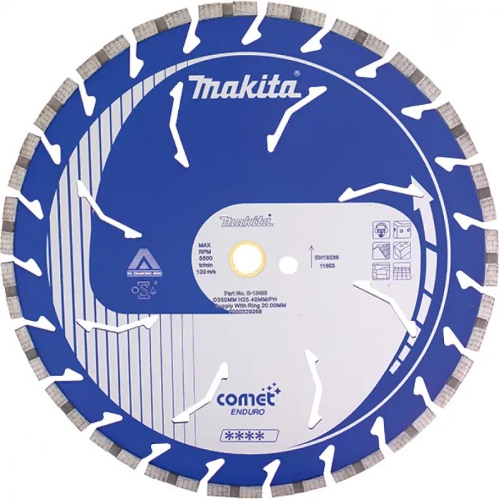 Круг отрезной Makita алмазный COMET по бетону сегментный 230х22,23 мм, сухой рез (B-12784)