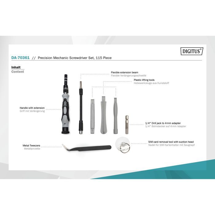Набор инструментов Digitus Precision Screwdriver Set 115 (DA-70361) изображение 12