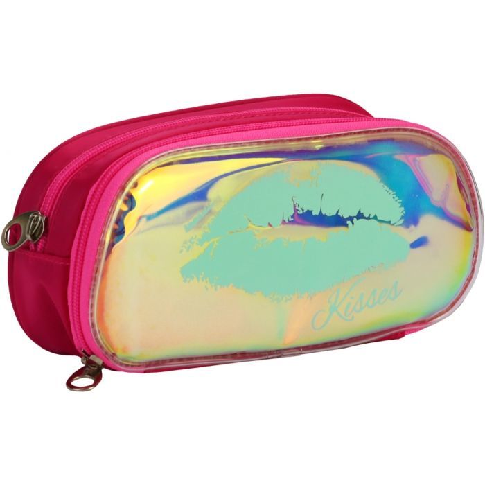 Пенал Cool For School 2 отделения неоновый с помпоном Красный (CF6618-red)