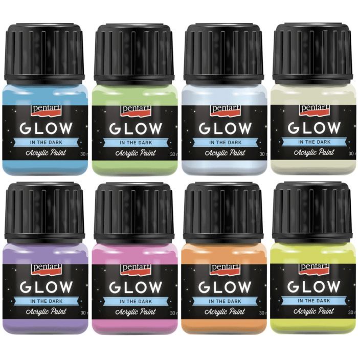 Акриловые краски Pentart для декора Glow in the dark, Голубая, 30 мл (5997412761443) изображение 2