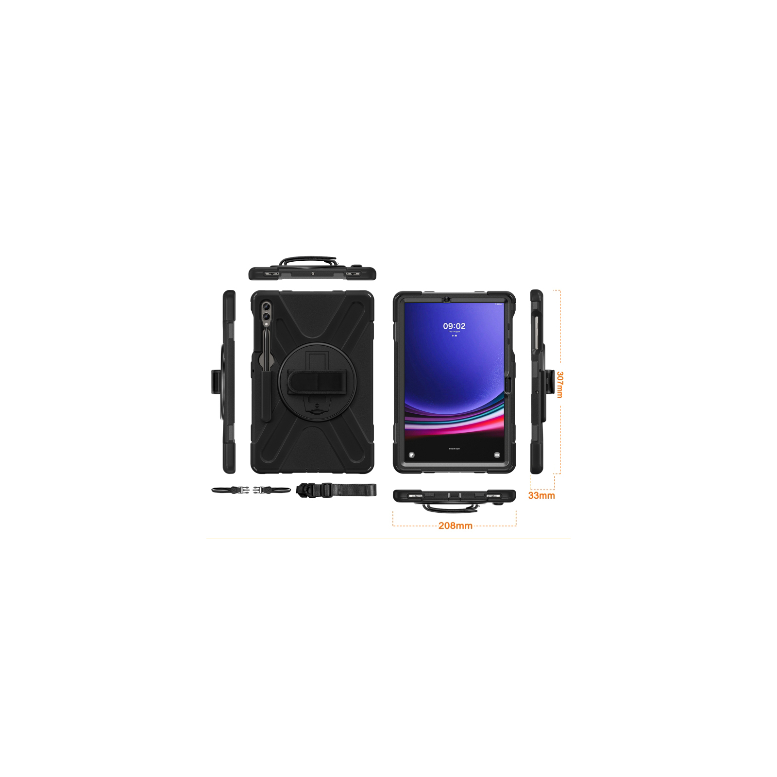 Чохол до планшета BeCover Heavy Duty Case Samsung Galaxy Tab S9 Plus (SM-X810/SM-X816)/S9 FE Plus (SM-X610/SM-X616) 12.4" (710445) зображення 5