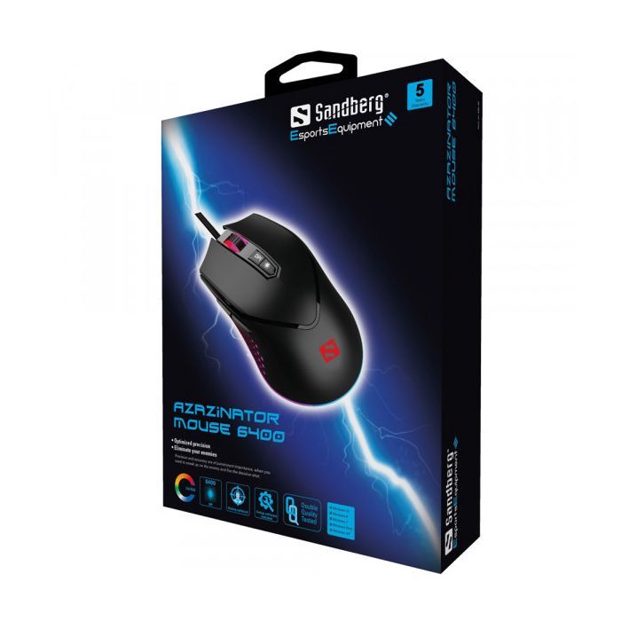 Мышка Sandberg Azazinator RGB USB Black (640-20) изображение 5