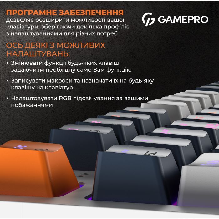 Клавиатура GamePro MK180W Hot-Swap Red Swich RGB USB UA White (MK180W) изображение 12