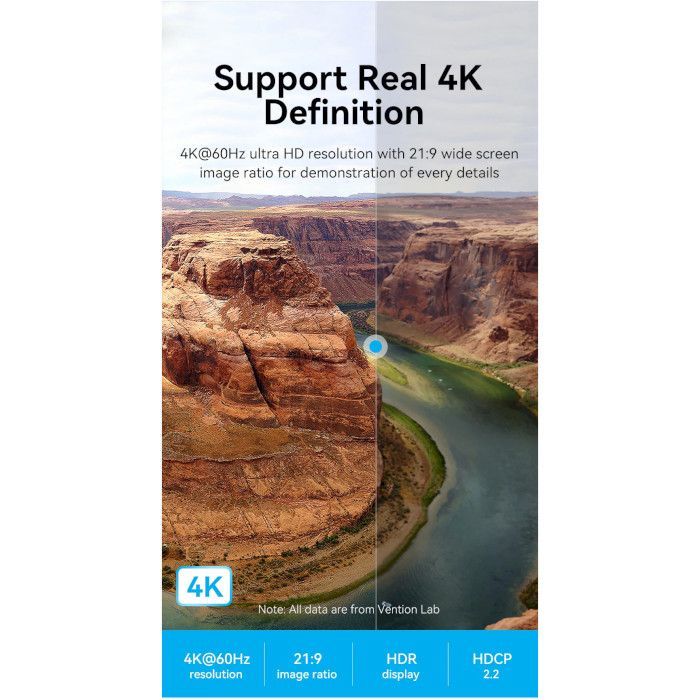 Кабель мультимедийный HDMI to HDMI 10.0m V2.0 4K 60Hz Aluminum Alloy Blue Vention (ALHSL) изображение 10