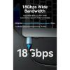 Кабель мультимедийный HDMI to HDMI 10.0m V2.0 4K 60Hz Aluminum Alloy Blue Vention (ALHSL) изображение 3