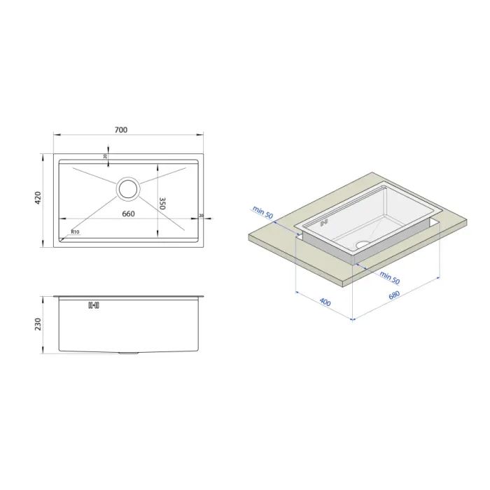 Мийка кухонна Nett NS-7042 (042825) зображення 5