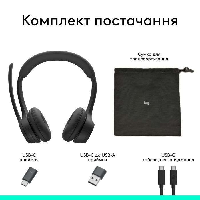 Наушники Logitech Zone 305 for Business Wireless/Bluetooth UC Black (981-001453) изображение 7