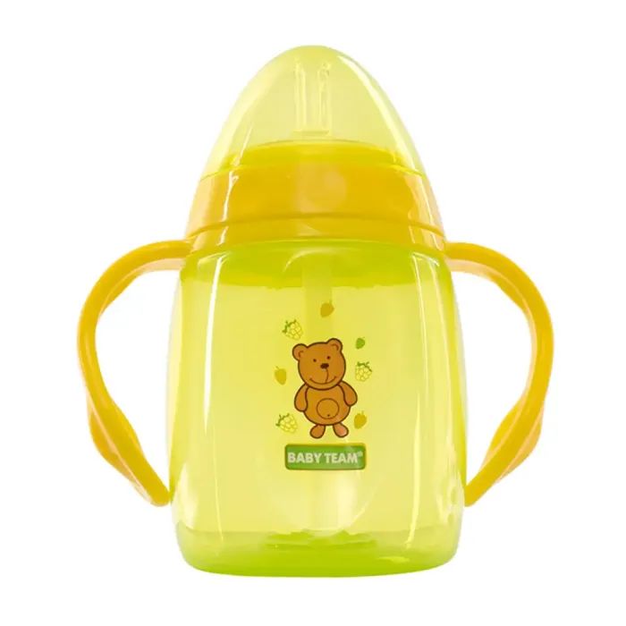 Поильник-непроливайка Baby Team С трубочкой и ручками 250 мл (4824428050036)
