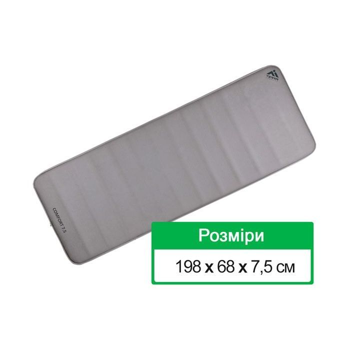 Туристический коврик Terra Incognita Comfort 7.5 Grey (4823081506089)