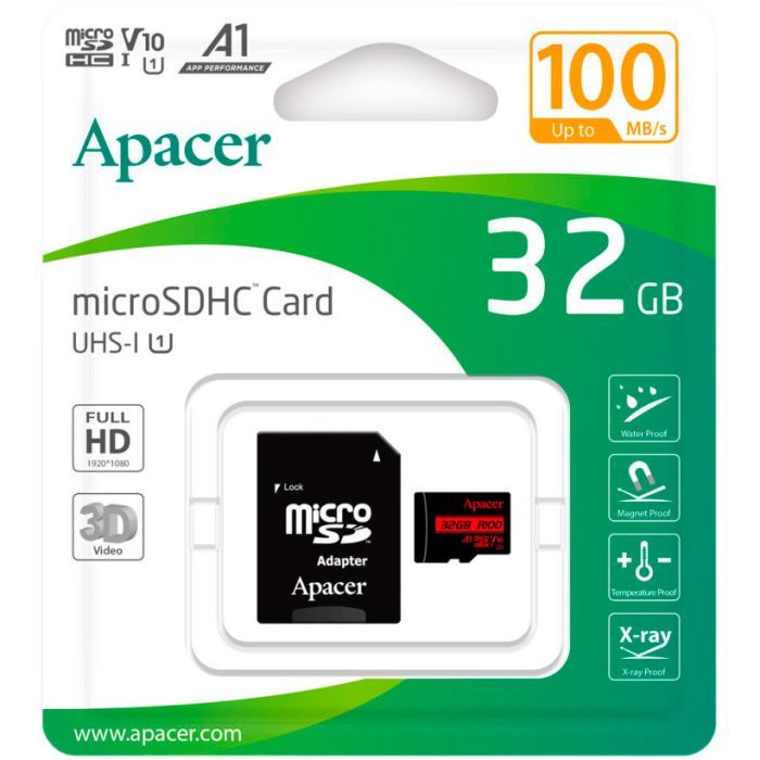 Карта пам'яті Apacer 32GB microSD class 10 UHS-I V10 A1 (AP32GMCSH10UB-R) зображення 2
