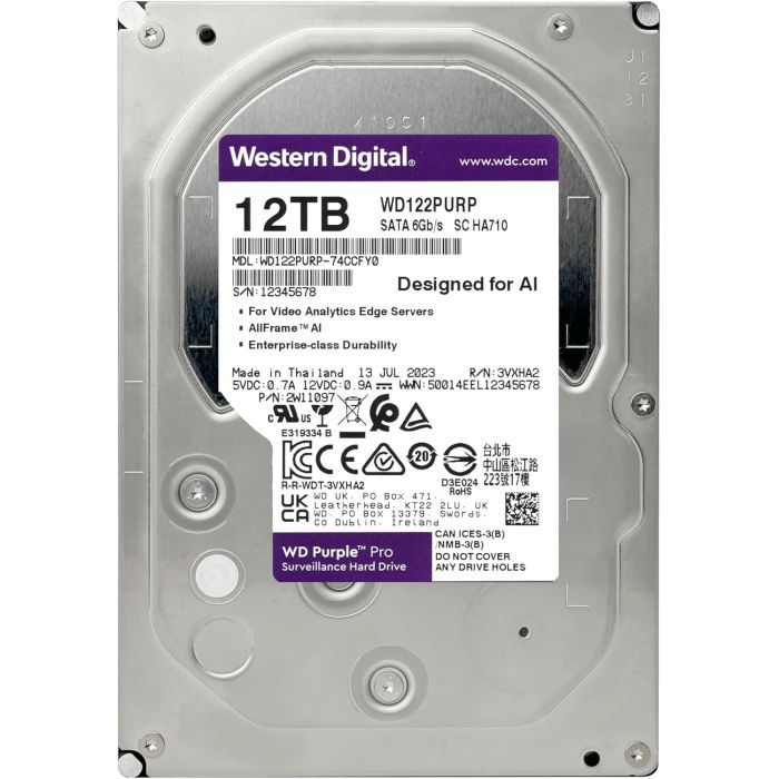 Жесткий диск 3.5" 12TB WD (WD122PURP) изображение 3
