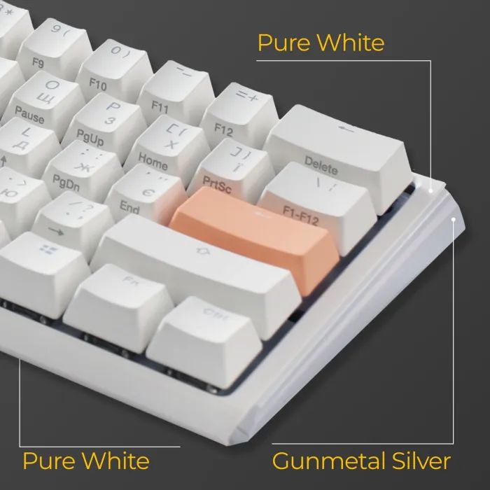 Клавиатура Ducky One 3 Mini Cherry MX Red RGB UA USB White (DKON2161ST-RUAPXPWWWSC1) изображение 10