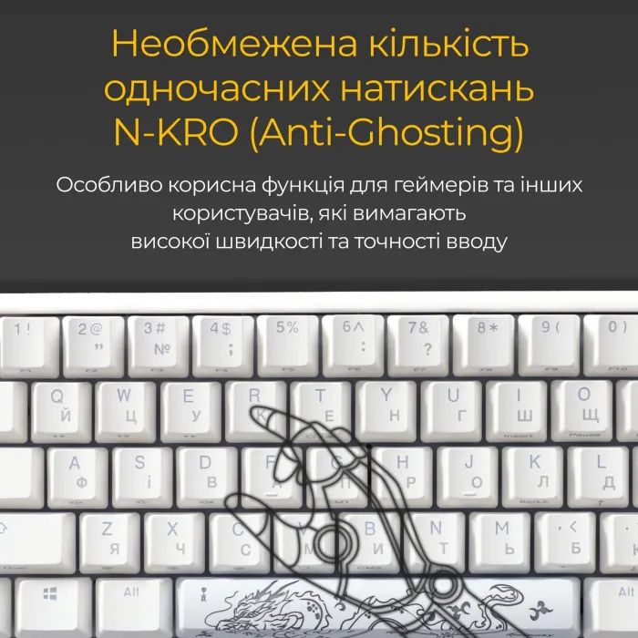 Клавиатура Ducky One 3 Mini Cherry MX Red RGB UA USB White (DKON2161ST-RUAPXPWWWSC1) изображение 9