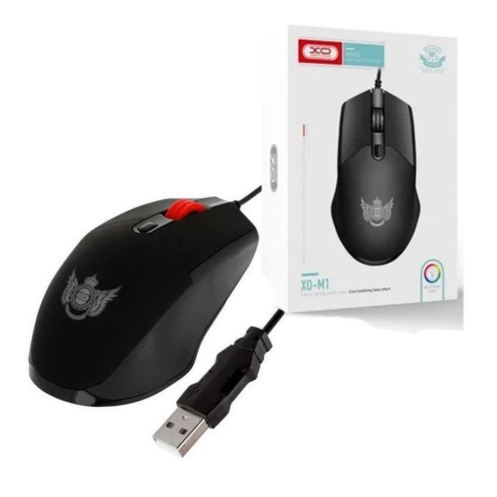 Мышка XO M1 RGB USB Black (XO-M1-BK)