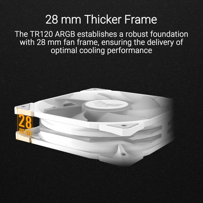 Кулер для корпуса ASUS TUF GAMING TR120 FAN ARGB WHITE (90DA0093-B09000) изображение 10