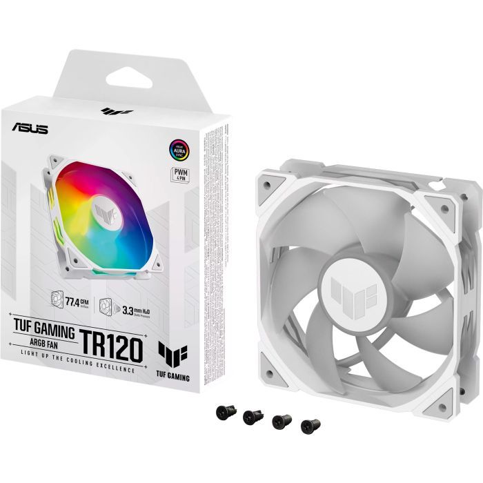 Кулер для корпуса ASUS TUF GAMING TR120 FAN ARGB WHITE (90DA0093-B09000) изображение 9