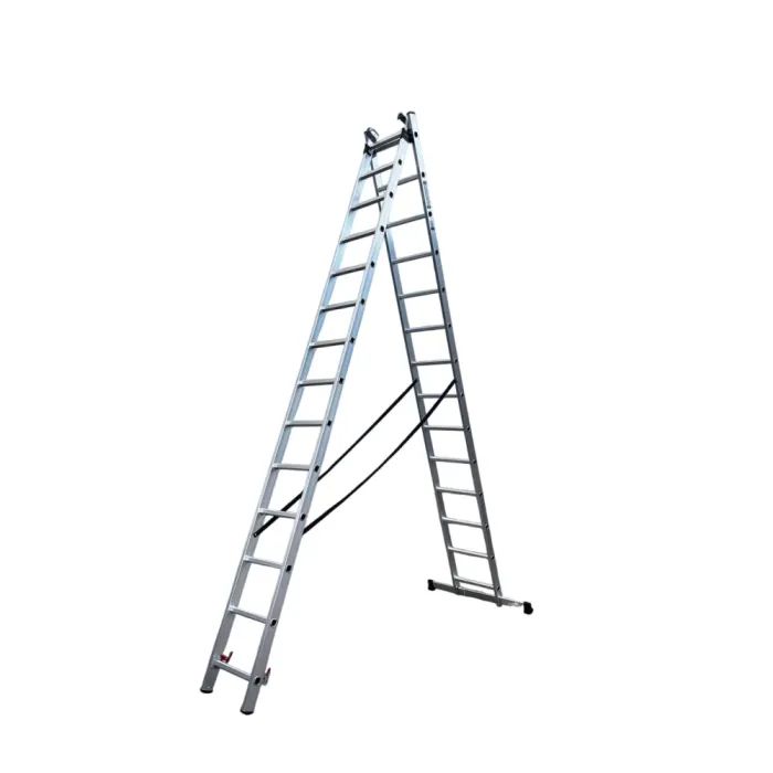 Лестница GTM 3-секции, раскладная, 3*14ст. 3,8-9,74м (KME314) изображение 2