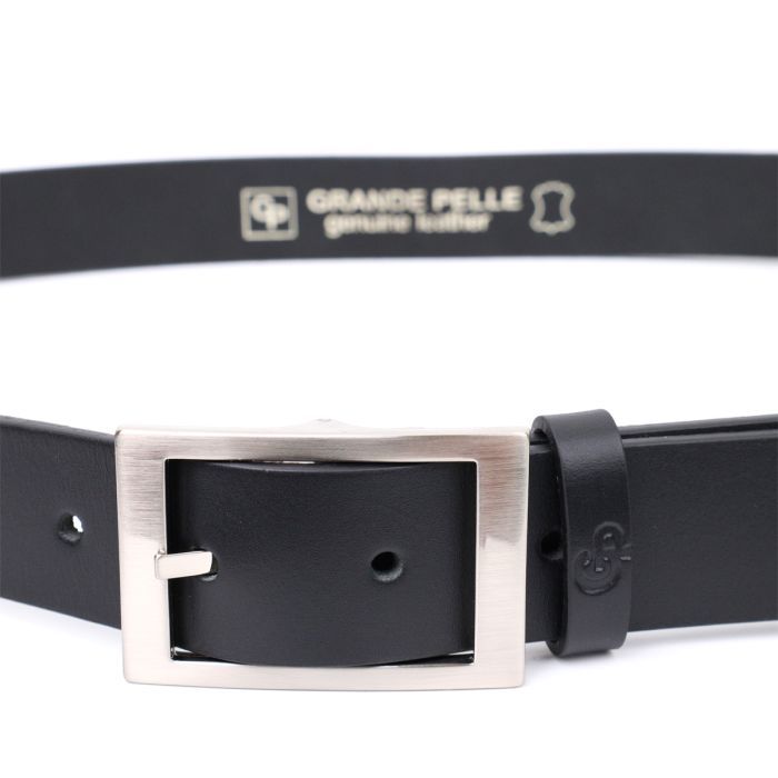 Ремінь Grande Pelle Шкіряний брючний з квадратною пряжкою Чорний (11678) зображення 2